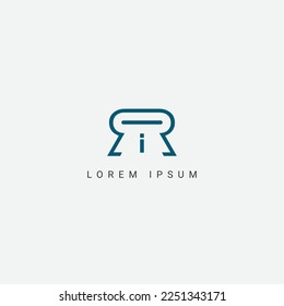 ri ir RIR IRR RRI R I R logo design elegant trendy awesome artistic black and Red color initial based Monogram icon