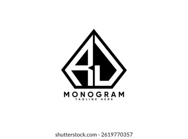 RI letter creative monogram vector logo design.