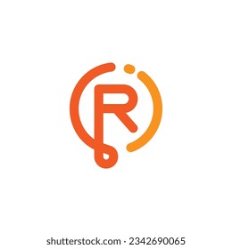 Diseño de logotipo de letra minúscula, monograma de letra roja, siglas Ri concepto de logotipo, icono creativo, moderno, único, vector
