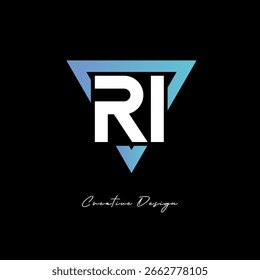 RI Letter Logo in Triangle -Modern Gradient Monogram for Branding and Identity Design