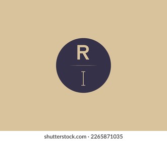 RI letter modern elegant logo design vector images
