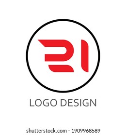 ri letter for simple logo design
