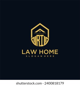 RI monogram initial logo for lawhome with shape home design