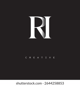 RI Monogram Logo Minimal Elegant Letter Mark para el lujo, la moda   Marcas creativas	
