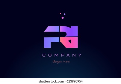 ri r i creative color blue background pink purple blue magenta alphabet letter company logo vector icon design