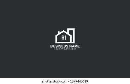 RI R I initial based modern minimal creative logo vector template image.REAL ESTATE logo