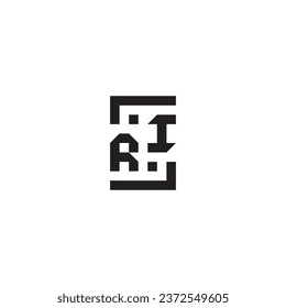 RI square concept retro logo in high quality professional design that will print well across any print media