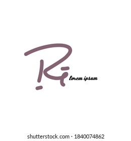 Ri tagline initial letter logo vector template sign symbol icon