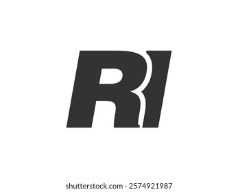 RI Techno Editable Font Logo For Corporate Branding. Bold, Futuristic Design With Unique Typographic Ideas. Minimal Custom Type And Dynamic Letter Variations For Promotion, Printing, And Book Titles