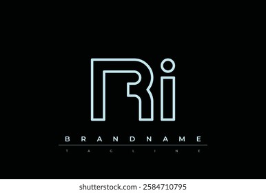 RI Technology Letter Logo Template. This tech letter logo is a graphic mark that uses letters to represent a technology company.