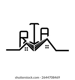 RIA Real State logo design, RIA simple and modern logo. RIA luxurious alphabet design  
