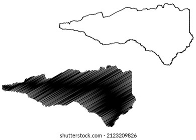 Riachao das Neves municipality (Bahia state, Municipalities of Brazil, Federative Republic of Brazil) map vector illustration, scribble sketch Riachao das Neves map