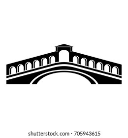 Rialto bridge icon. Simple illustration of rialto bridge vector icon for web