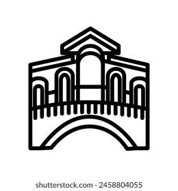 Rialto Bridge  icon in vector. Logotype
