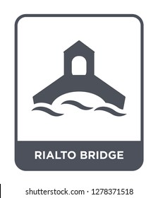 rialto bridge icon vector on white background, rialto bridge trendy filled icons from Buildings collection, rialto bridge vector illustration