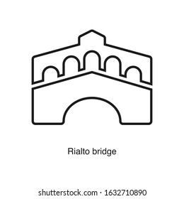 Rialto bridge icon vector on white background. Black icon illustration