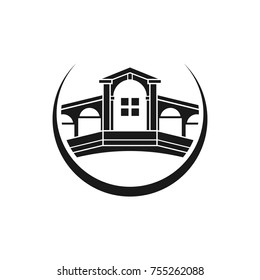 rialto bridge logo vector. venice logo.