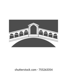 rialto bridge logo vector. venice logo.