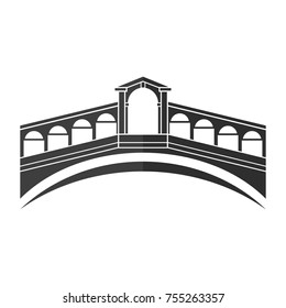 rialto bridge logo vector. venice logo.