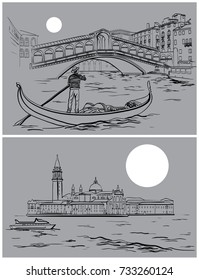 Rialto Bridge and San Giorgio di Maggiore church