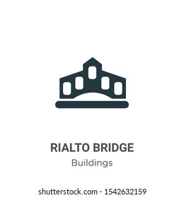 Rialto bridge vector icon on white background. Flat vector rialto bridge icon symbol sign from modern buildings collection for mobile concept and web apps design.