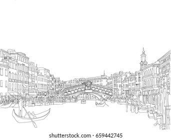 The Rialto bridge, Venice, Italy  - Skyline