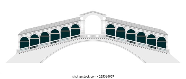 Rialto Bridge at Venice Italy vector illustration