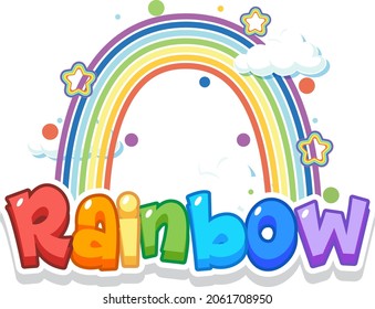 Rianbow word logo on white background illustration