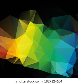 riangle Pattern. Colorful gradient mosaic backdrop. Geometric hipster triangular background, vector. Modern Wallpaper. 