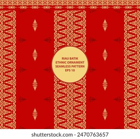 Riau batik ethnic ornament seamless pattern red background