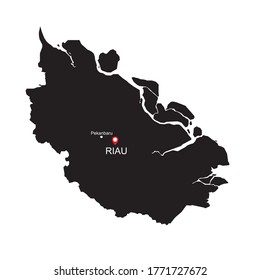 Riau Maps in black and white with location icon