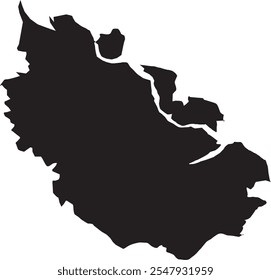 Riau Province in Indonesia vector map silhouette, isolated on white background. High detailed silhouette illustration. 34 Province in Indonesia