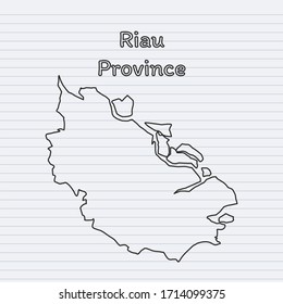 Riau Province Line Map Paper Indoneisa Contry Background