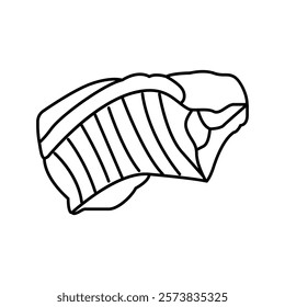 rib beef line icon vector. rib beef sign. isolated contour symbol black illustration