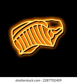 rib beef neon light sign vector. rib beef illustration