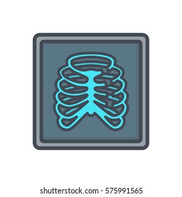 rib broken bone x-ray icon