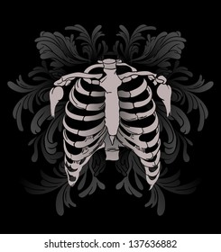 Rib Cage with floral ornament