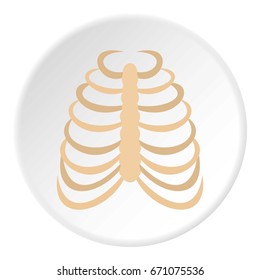 Rib cage icon in flat circle isolated vector illustration for web