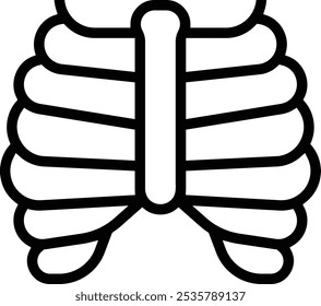 rib cage icon. Thin linear style design isolated on white background