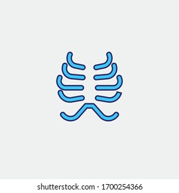 rib cage vector icon chest skeleton bones icon