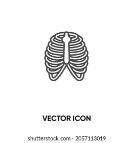 Rib cage vector icon. Modern, simple flat vector illustration for website or mobile app.Rib skeleton or human thorax symbol, logo illustration. Pixel perfect vector graphics