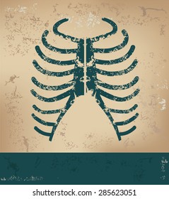 Rib design on old paper background,grunge concept,vector