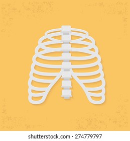Rib design on yellow background,clean vector