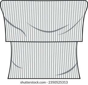 Rib fashion top drawing template, 2024 trendy cad