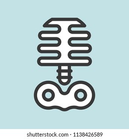 rib and hip bone, filled outline icon