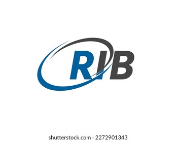 Letra RIB diseño creativo elegante del logo de swoosh