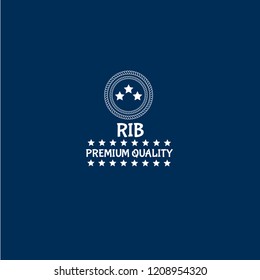 rib premium quality badge. premium quality package label. vintage stamp. designed for butcher shop or restaurant