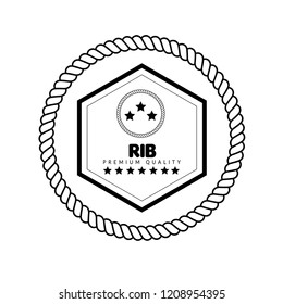 rib premium quality badge. premium quality package label. vintage stamp. designed for butcher shop or restaurant