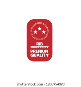 rib premium quality badge. premium quality package label. vintage stamp. designed for butcher shop or restaurant