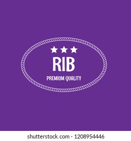 rib premium quality badge. premium quality package label. vintage stamp. designed for butcher shop or restaurant